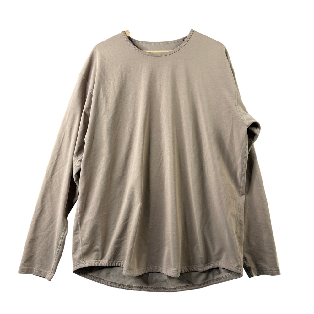 BYLT Premium Basics Drop Cut L/S Lux Shirt XXL Taupe Tan Long Sleeve Crew Neck